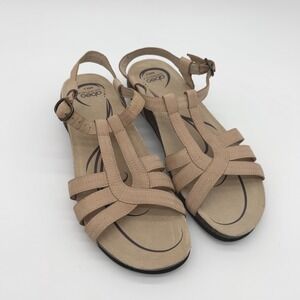 Abeo Bara B.I.O.system Sandals Womens 9.5 N Tan Leather Strappy Orthotic 8403